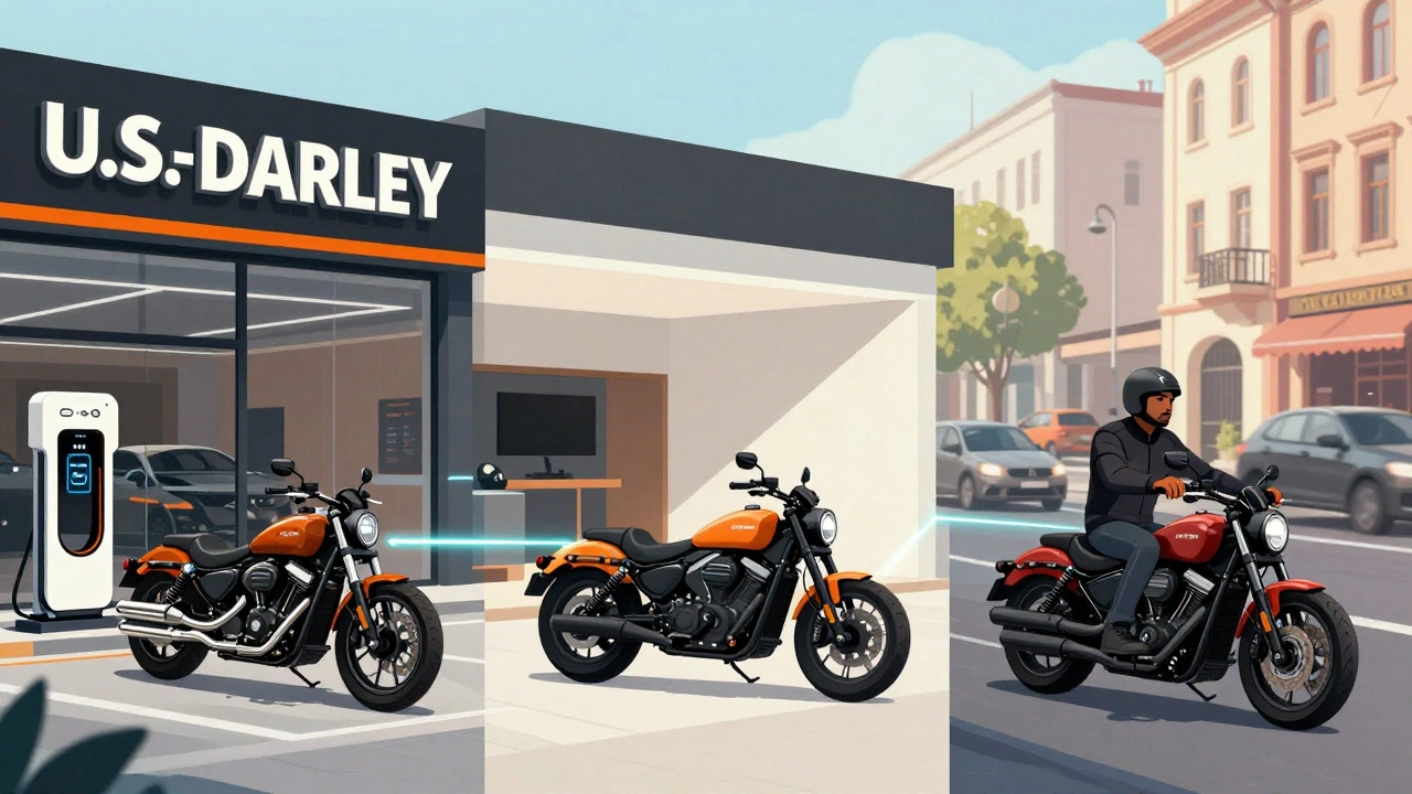 Global view of Harley-Davidson&#039;s electric evolution across U.S., Berlin, and Indian streets.