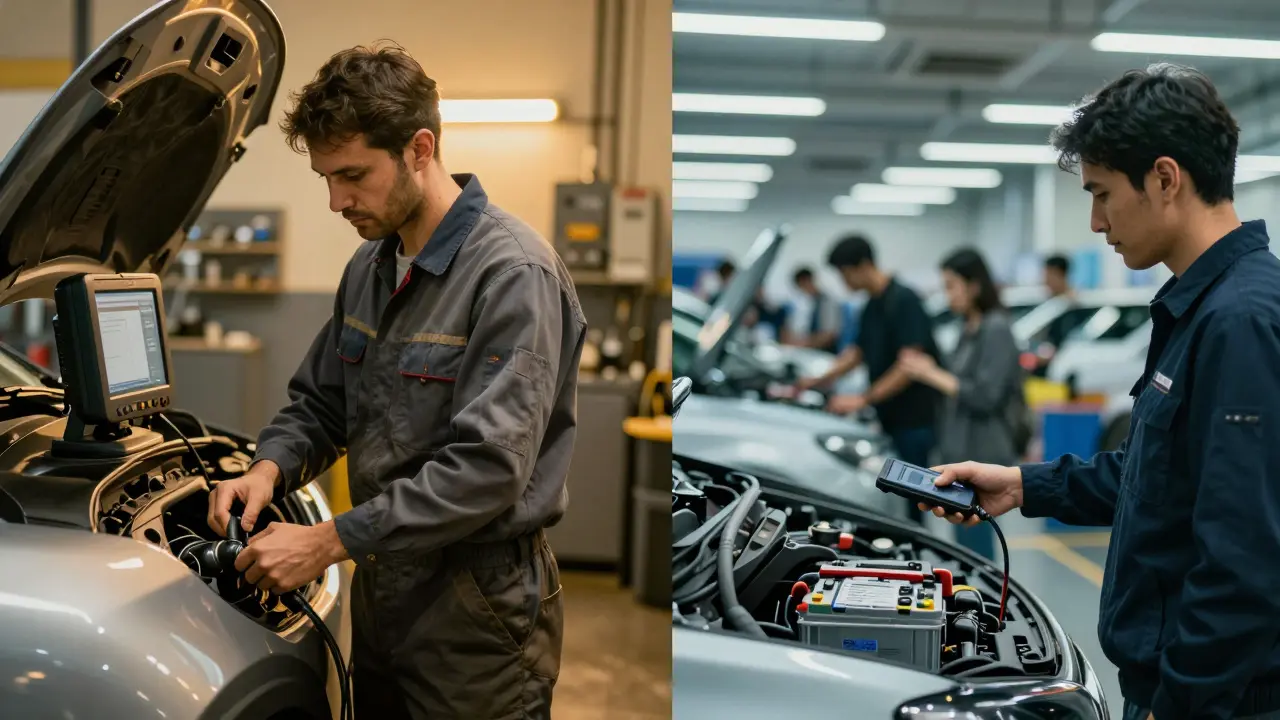 Comparison of independent repair shop vs dealership costs for the same car service.